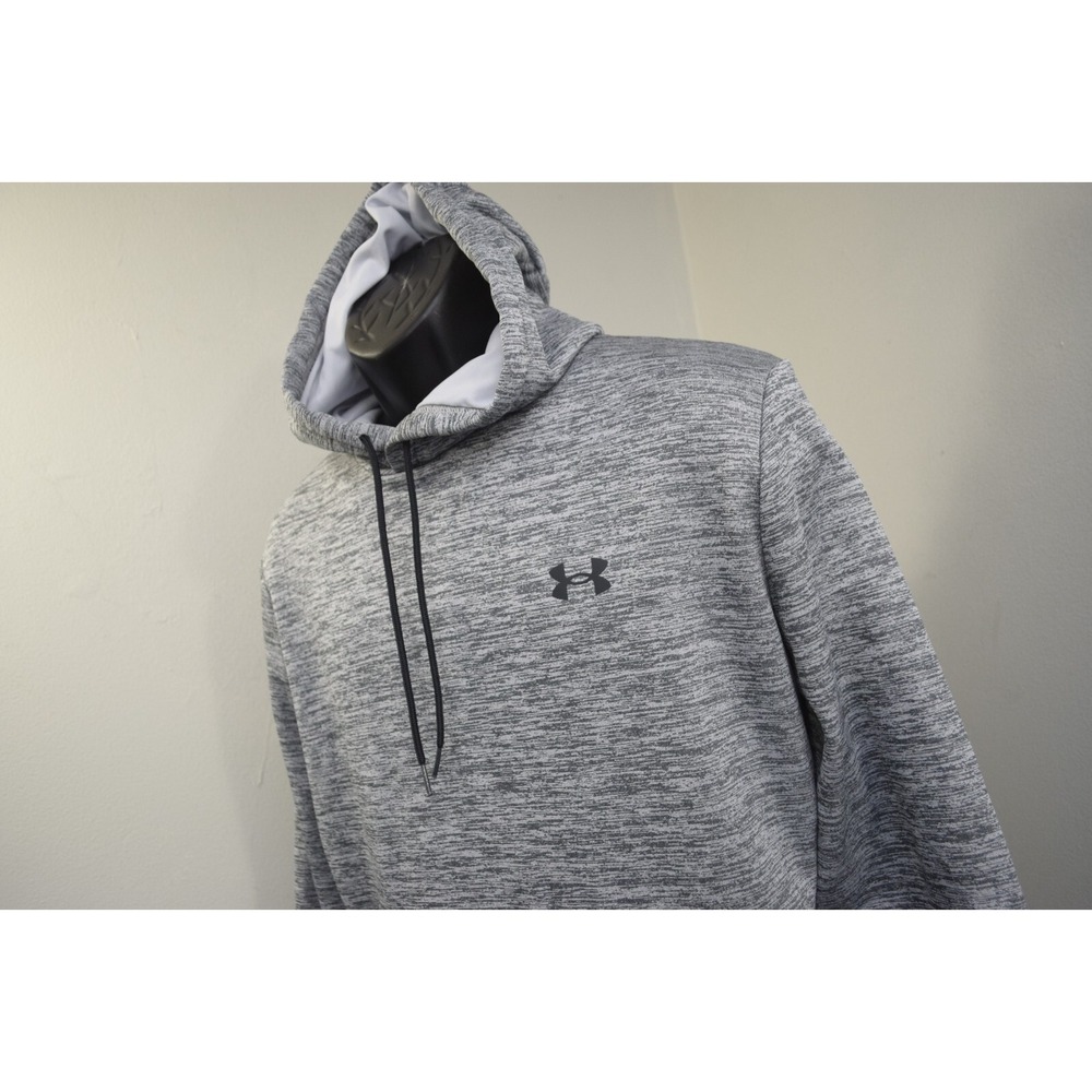 Under Armour Fleece Hoodie Gray Loose Performance Long Sleeve Pullover Men Large